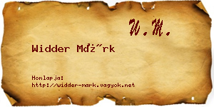 Widder Márk névjegykártya